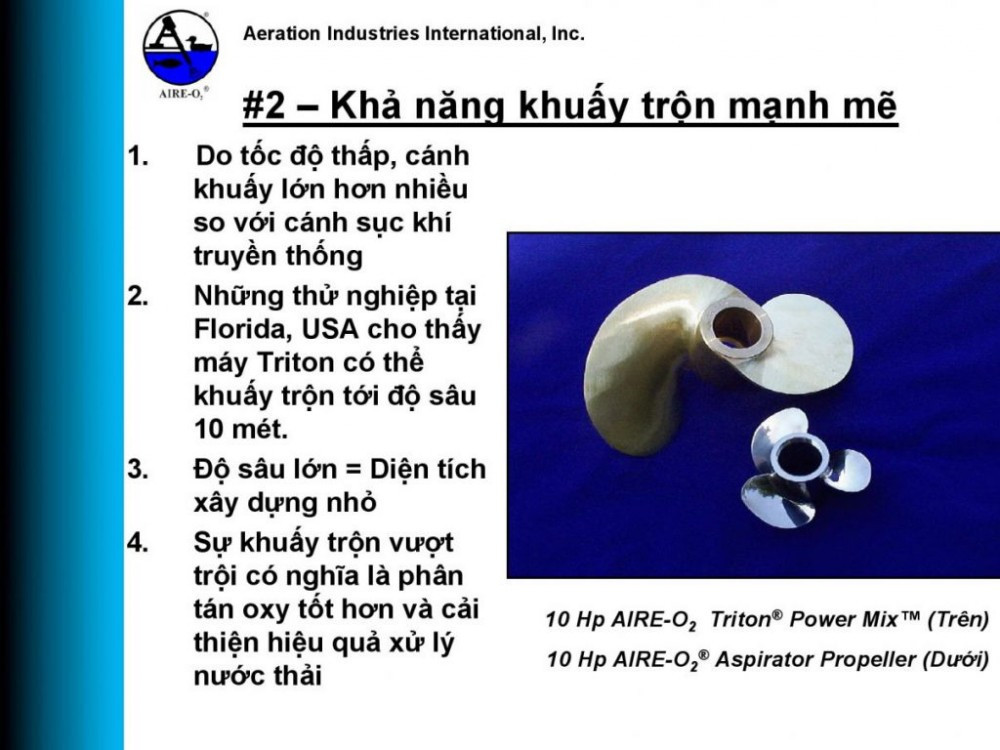 THIẾT BỊ SỤC KHÍ VÀ KHUẤY TRỘN BỀ MẶT TRITON
